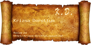 Krizsa Dorottya névjegykártya